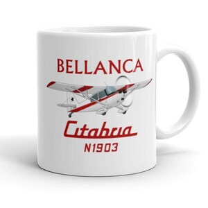 Bellanca Citabria 7KCAB Airplane Mug – Custom Mug Personalized w/ Number – Flyboy Toys – Pilot Gift – Aviation Coffee Mug – Taildragger Mug