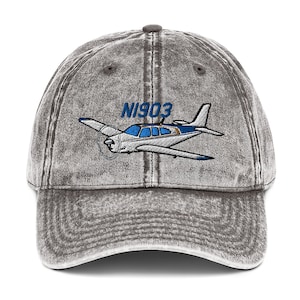 Flyboy Toys Airplane Embroidered Vintage Cap (AIR2552FEFC33A-BG1) - Add your N#