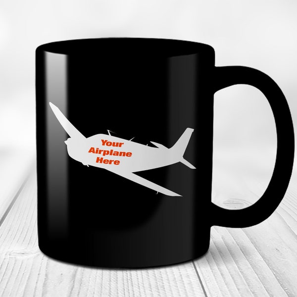 Flyboy Toys Custom Aviation Ceramic Airplane Mug (Black) - Personalized w/ your Airplane