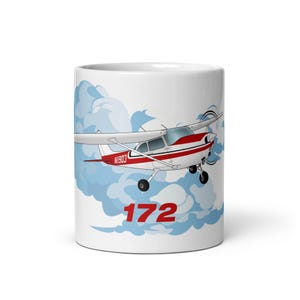 Airplane Ceramic Custom Mug AIR35JJ172M-RB1 (Full Art) – Personalized w/ N Number – Flyboy Toys – Aviation Coffee Mug – Custom Airplane Mug