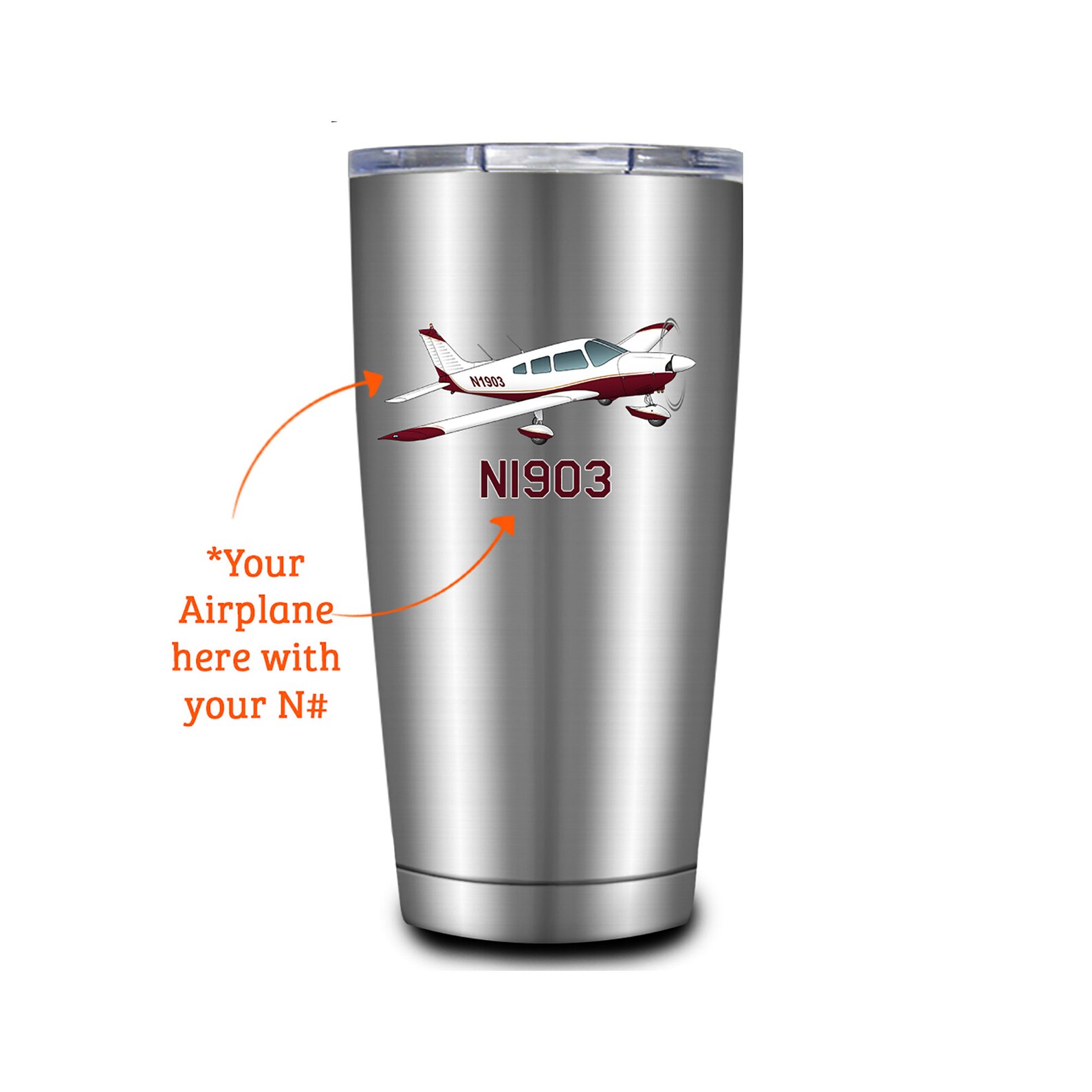 Custom Airplane Travel Tumblers 20oz Personalized w/ your Etsy