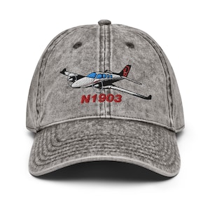Flyboy Toys Airplane Embroidered Vintage Cap (AIR25521I-BGR1) - Add your N#| Best Pilot Gift