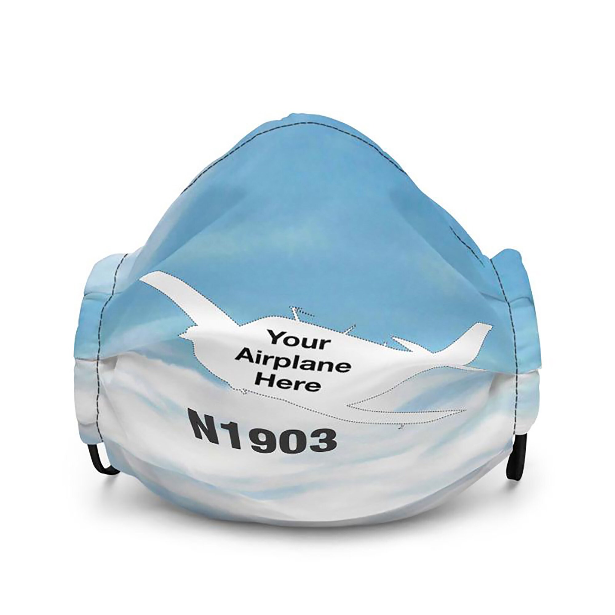 Custom Set of 2 Airplane Premium Face Mask Etsy