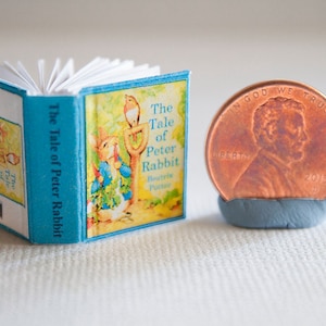 1:12 Scale Dollhouse Miniature Book, The Tale of Peter Rabbit, Miniature Children&#39;s Library, Miniature Fairytale Nursery Baby Book
