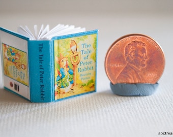 1:12 Scale Dollhouse Miniature Book, The Tale of Peter Rabbit, Miniature Children's Library, Miniature Fairytale Nursery Baby Book