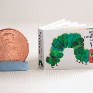 1:12 Scale Dollhouse Miniature - The Very Hungry Caterpillar Book - Handmade Book, Miniature Nursery Child&#39;s Library, Miniature Insect Book