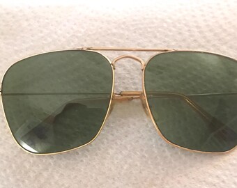 Lunettes de soleil vintage RAY BAN CARAVAN grande taille 58 16 Bausch Lomb lunettes aviator lunettes dorees lunettes rayban lunettes de soleil des annees 80 Etsy France