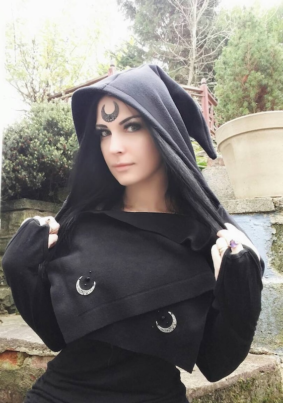 Strega Fashion/witch Hat/hooded Scarf/elven Hat/cowl/winter Goth
