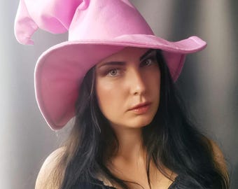 witch hat/wizard hat/crooked wizard hat/mage hat/winter goth/witchy hat/strega/magic/mage/halloween/wicked witch/ren Faire clothing/fantasy