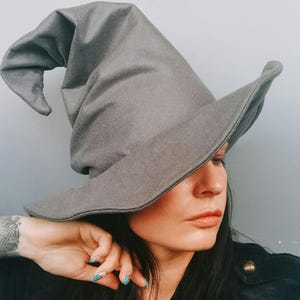 kapelusz czarownicy/czapka czarodzieja/krzywy kapelusz czarodzieja/czapka maga/zimowy gotyk/czapka czarownicy/strega/magia/magik/Halloween/zła czarownica/ren Faire odzież/fantasy