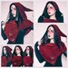 strega fashion/witch hat/hooded scarf/elven hat/cowl/winter goth/witchy/strega/witchy hood/fairy cape/mage/halloween/winter cape/gothic cape 