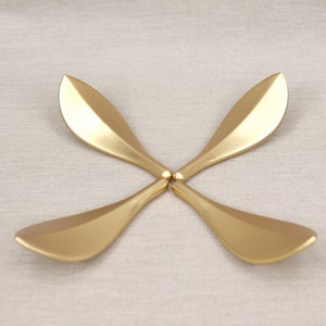 Set of 4 Leaf Brass Drawer for Cabinet Door, Wooden Box, Pull Handle Set Lot in Vintage style