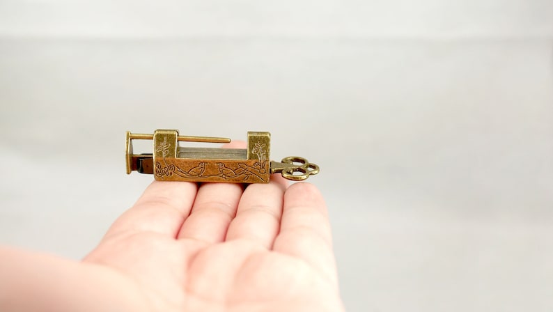 Vintage Chinese Style LUCK Birds Lock, Key Lock, 2 Colours for Option ...