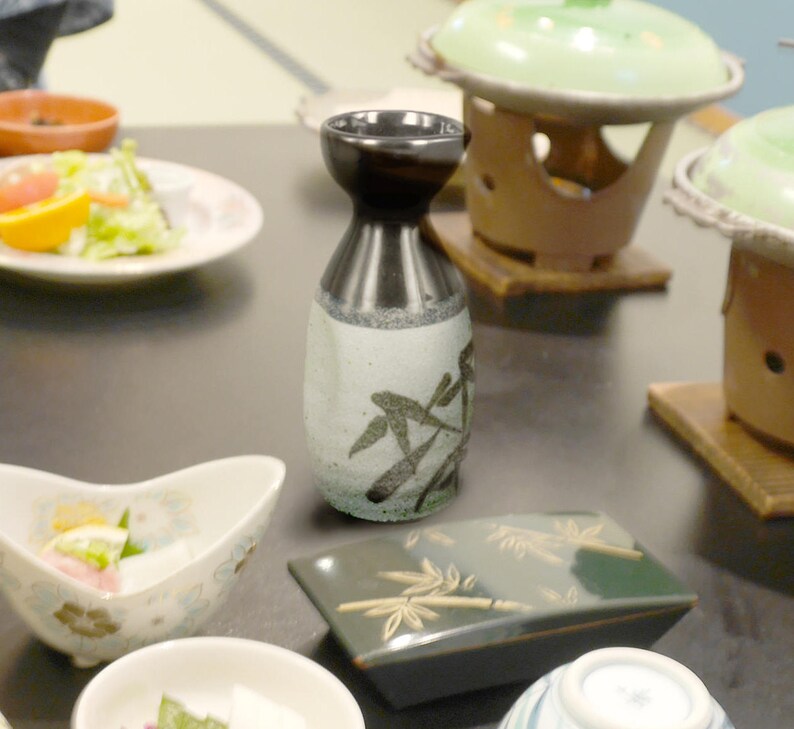 Vintage Japanese Ceramics Bamboo Sake Bottle Etsy Ireland