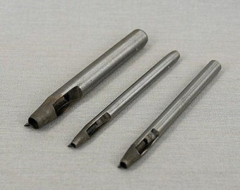 3 piece of iron Leather Tools - DIY Leather Working Botton hole punch Making Tools Set Carving Leather Craft Stamps