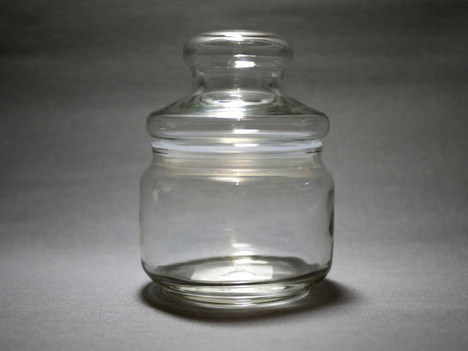 Vintage Circular Glass Jar With Rubber Airtight Stopper Etsy