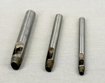 3 piece of iron Leather Tools - DIY Leather Working Oval Making Tools Set Carving Leather Craft Stamps
