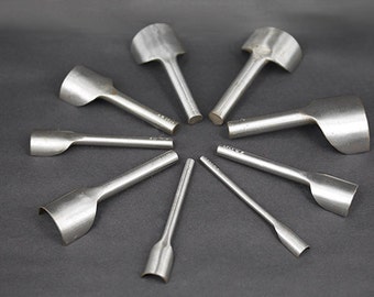 Set of 9 durable steel Punch-Cutter for leather crafts-leather tool-Round, half cycle  punches for leathercraft