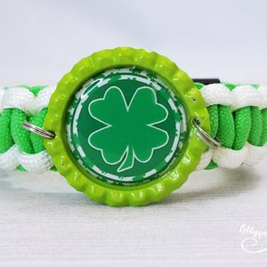 St Patrick&#39;s Day shamrock bracelet, Paracord bracelet, St Patty&#39;s day parade gift for kids, St Paddy&#39;s day party gift