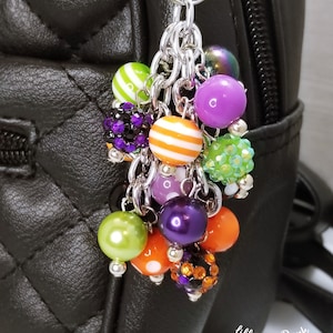 Witch Purse charm, Mini Purse Charm, Bag Charm, Purse accessory Halloween Bling, Witchy charm, Beaded accessory, beaded keychain