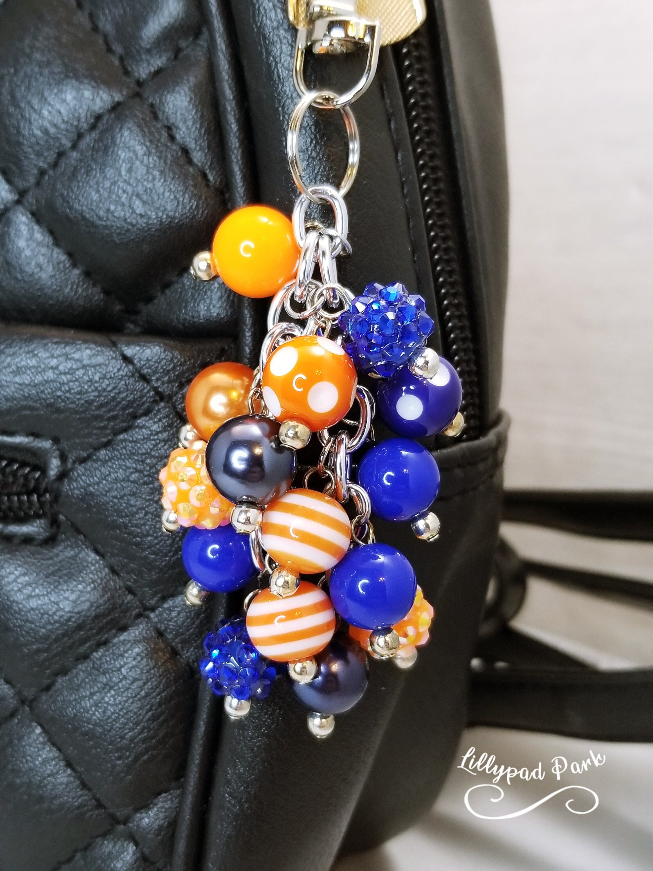 Blue and Orange Purse Charm Mini Purse Charm Bag Charm 