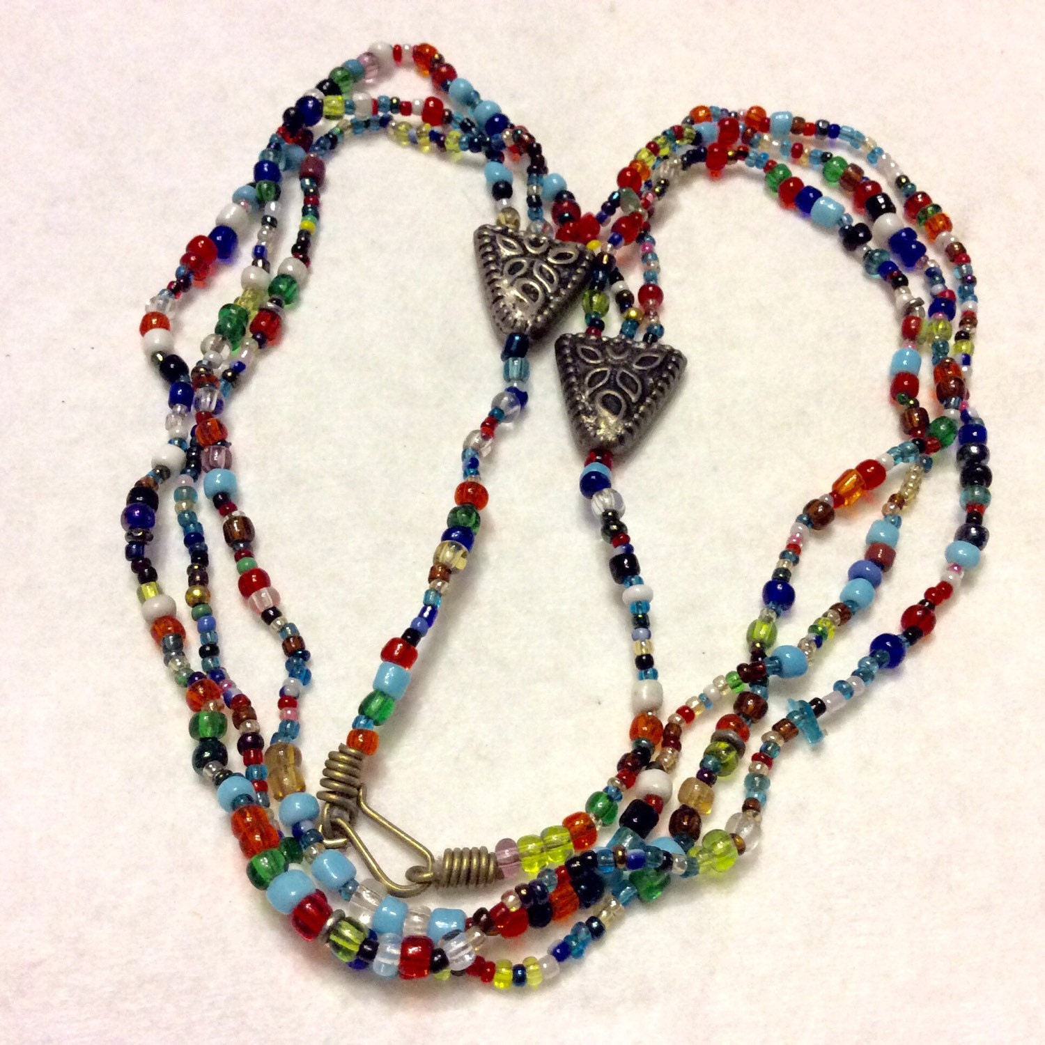 Glass Beads Micro Beads Multi Strand Necklace. Etsy