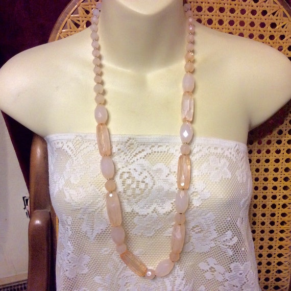 Pink marbled acrylic faceted beads vintage 1960's