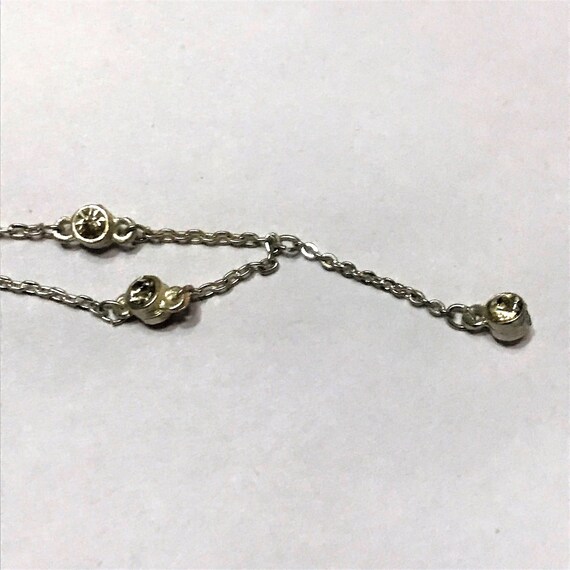 Triple bezel set rhinestone drop dangle wedding n… - image 5