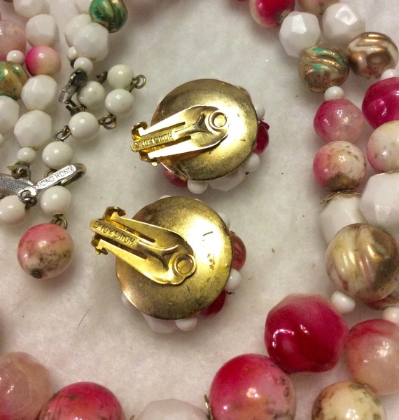 Made in Hong Kong vintage 1940's necklace earring… - image 3