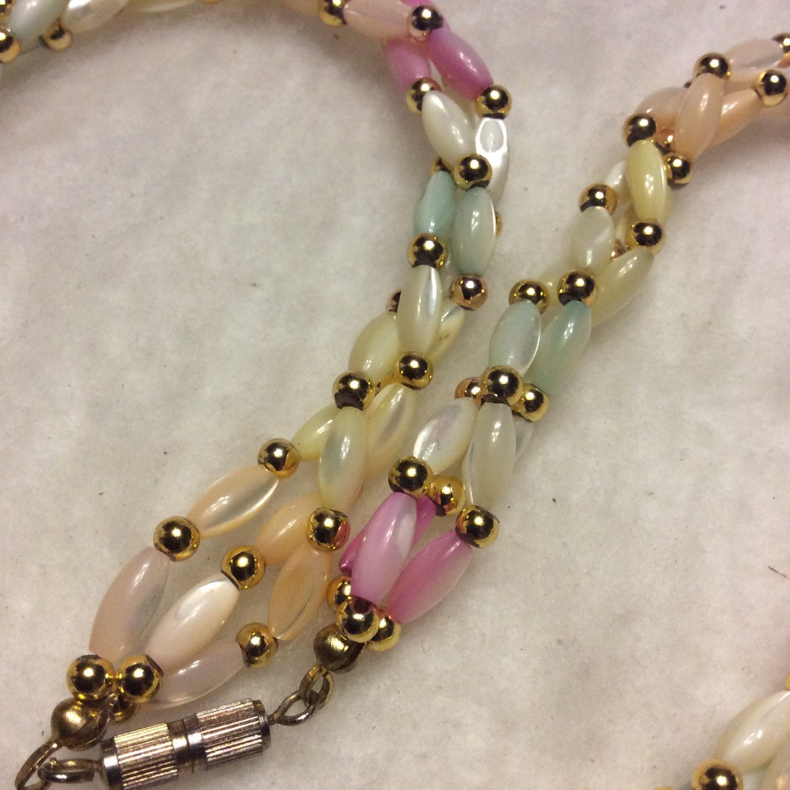 Vintage Roped Pastel Acrylic Tube Beads Beaded Necklace Etsy