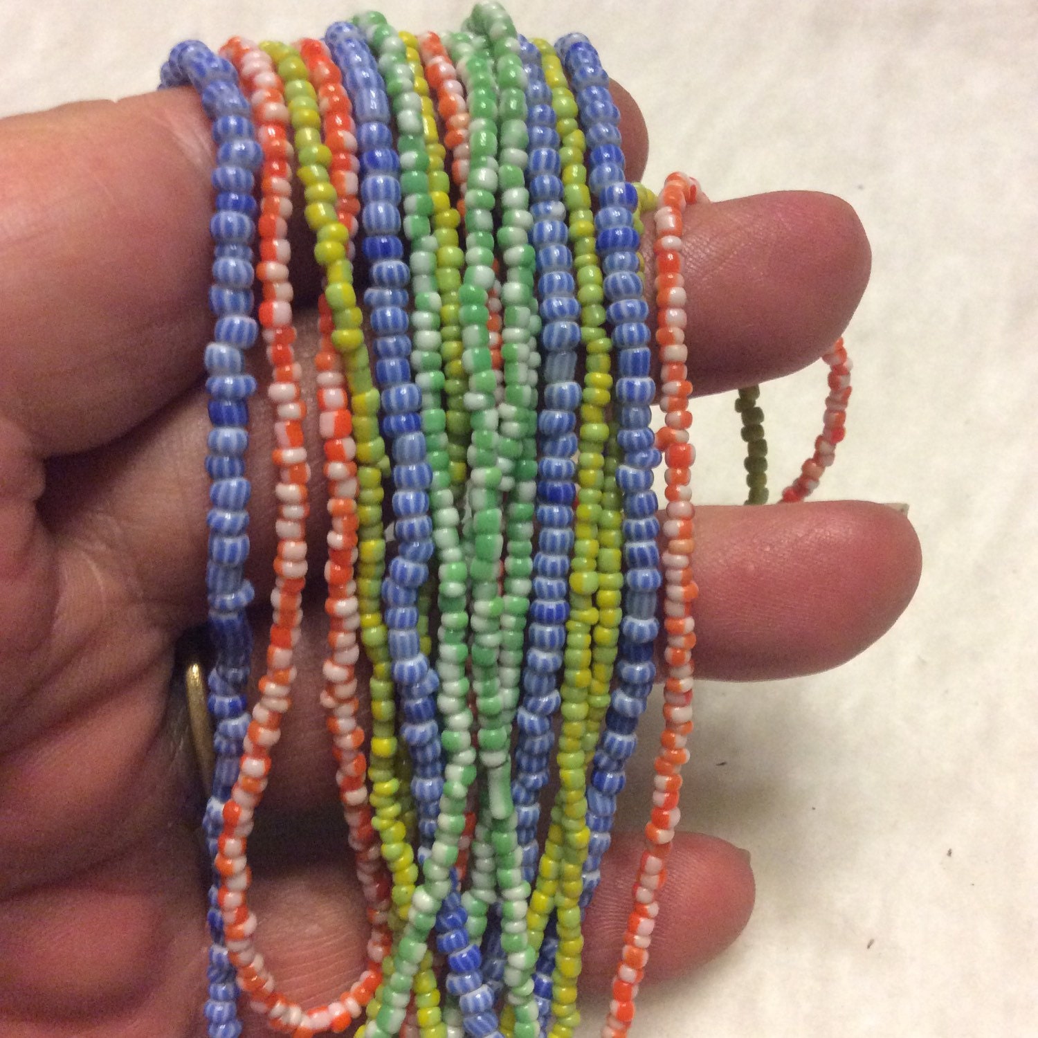 Multi Colored Micro Beads 4 Strand Necklace. - Etsy