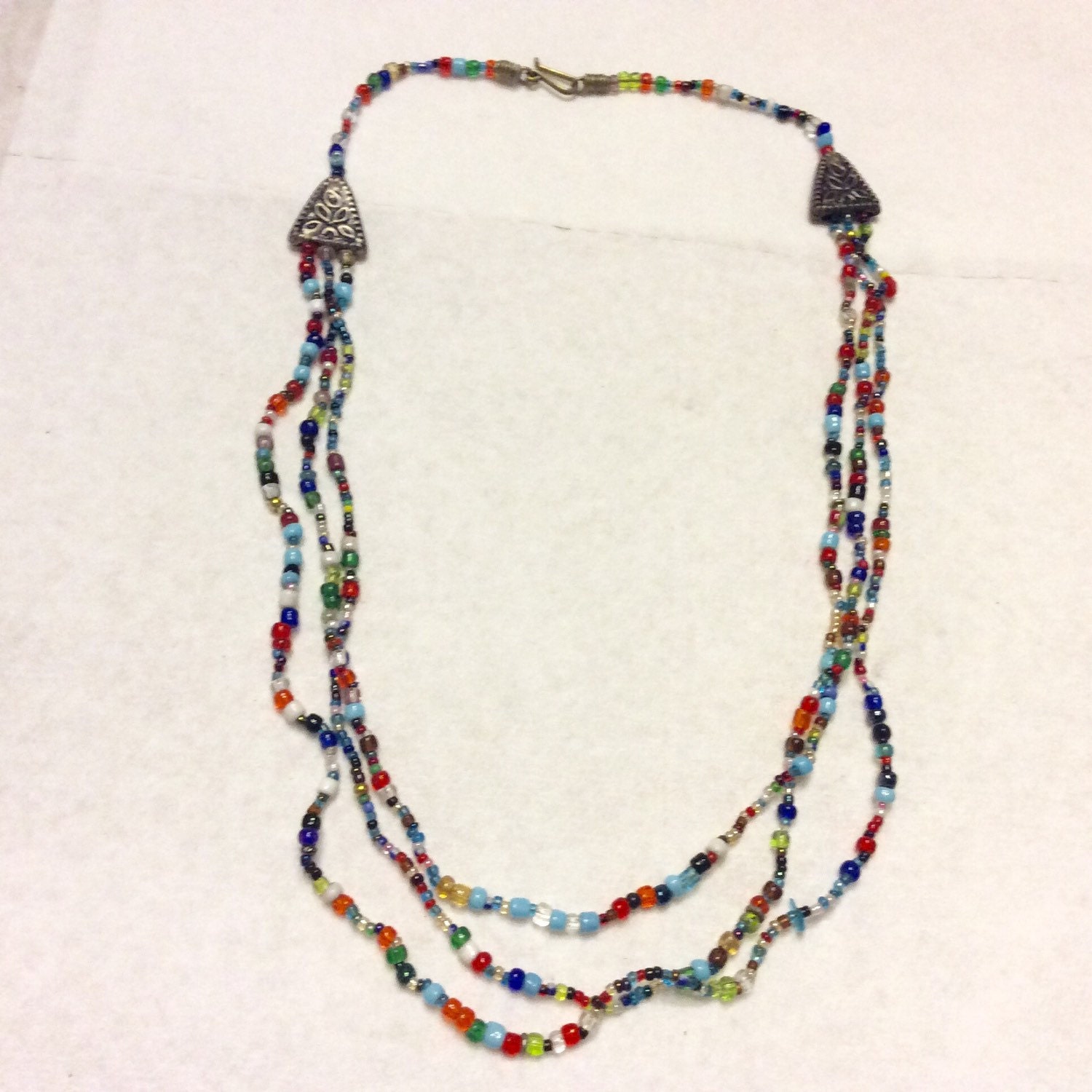 Glass Beads Micro Beads Multi Strand Necklace. Etsy