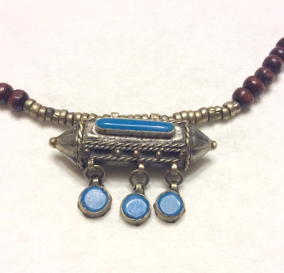 Vintage 1930's Egyptian Revival long tube bead tu… - image 3