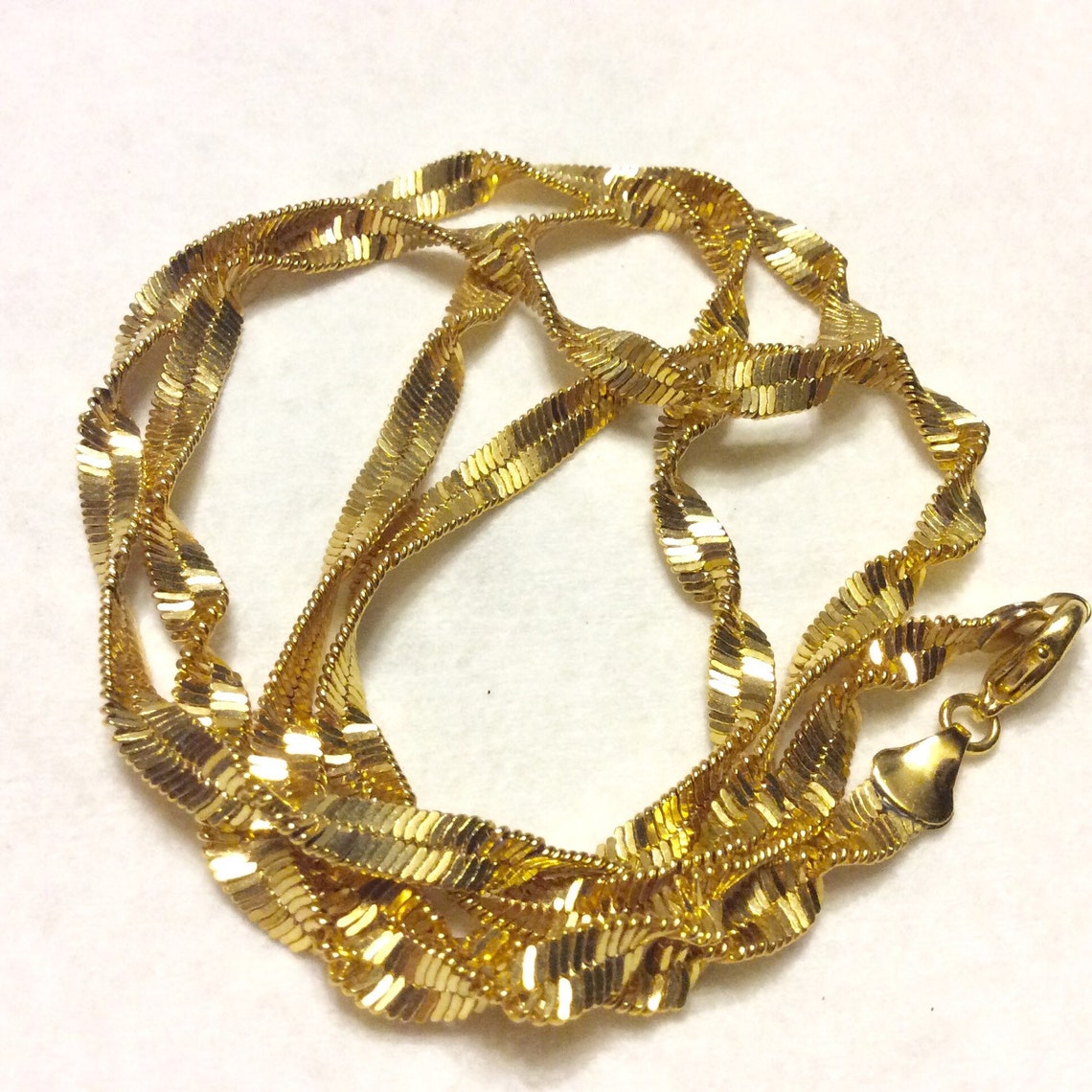 Twisted Rope Gold Metal Chain Vintage 1960's Etsy