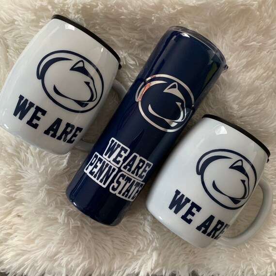 Penn State Tumbler, Made With Custom Glitter, Vinyl, and Waterslides  Wine/modern/skinny/fatty Tumbler With Slider Lid & Straw 