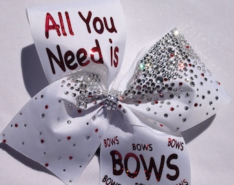 Rhinestone cheer bow All you need is bows 3" bling bow green red blue gold black purple pink etc