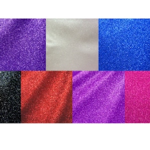3&quot;-36&quot; Glitterstof koningsblauw, rood, zwart, fuchsia, wit, paars