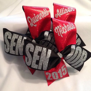 SENIOR cheer bow glitter personalized