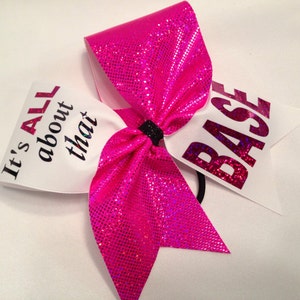 All star style pink, purple, lime green, orange base holographic cheer bow fabric choose green red blue gold black purple pink etc color image 1