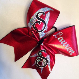 Holographic Initial Cheer Bow: Abstract All Star Hair Bow