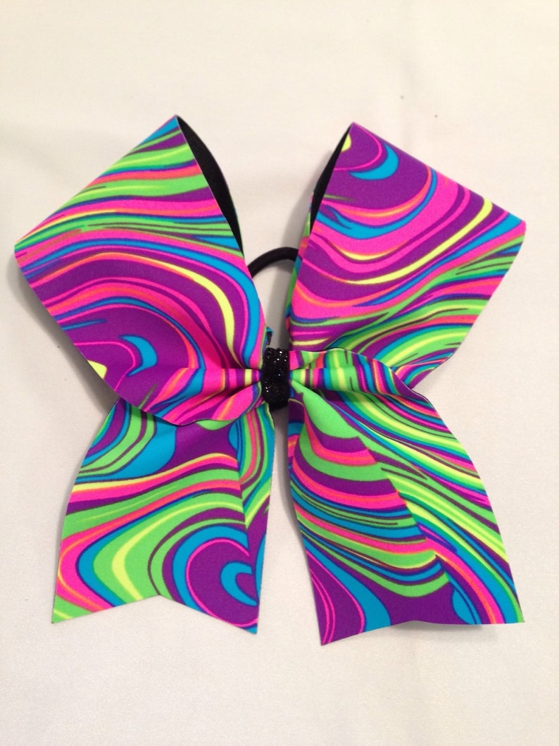 Bright neon cheer bow