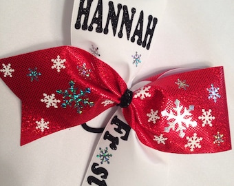 Personalized Snowflake Cheer Bow: Frozen Inspired Hair Accessory