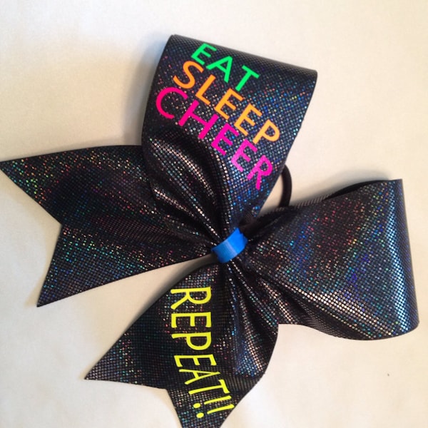 Eat sleep cheer Repeat! green red blue gold black purple pink etc