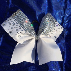 Crystal rhinestone Angel cheer bow choose colors green red blue gold black purple pink etc
