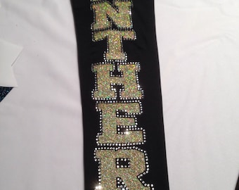 Leggings con brillantes de diamantes de imitación, mascota, animadora, su elección de colores y piedras