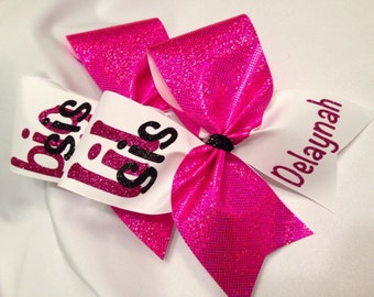 Big sis Lil' sis cheer bows  green red blue gold black purple pink etcchoose colors