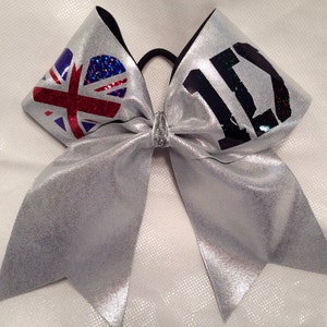 3&quot; british 1D glitter or holographic bow personalize