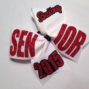 Personalized Senior Cheer Bow: Grosgrain Ribbon, Custom Name