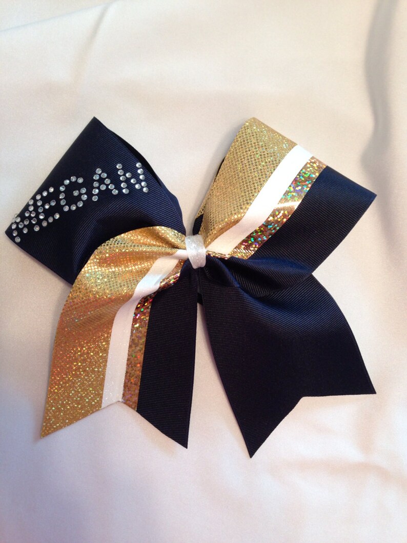 Cheer Bow Rhinestone Personalized Cheer Bow Fabric Choose Etsy