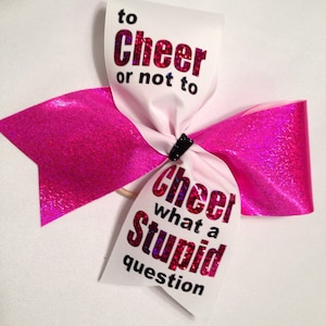 Inspirational Cheer Bow: Holographic Ribbon, Custom Colors